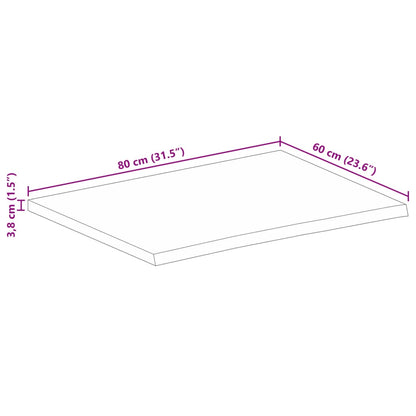 Tampo de mesa c/ borda viva 80x60x3,8 cm mangueira maciça