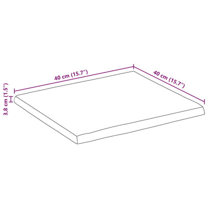 Tampo de mesa retangular borda viva 40x40x3,8 cm acácia maciça