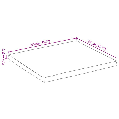 Tampo de mesa c/ borda viva 40x40x2,5cm mangueira áspera maciça