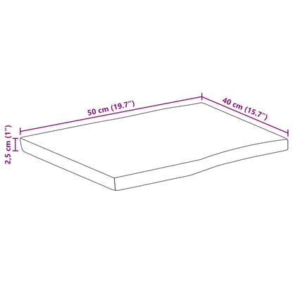 Tampo de mesa c/ borda viva 50x40x2,5cm mangueira áspera maciça