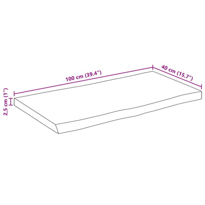 Tampo de mesa c/borda viva 100x40x2,5cm mangueira áspera maciça