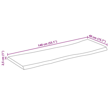 Tampo de mesa c/borda viva 140x40x2,5cm mangueira áspera maciça