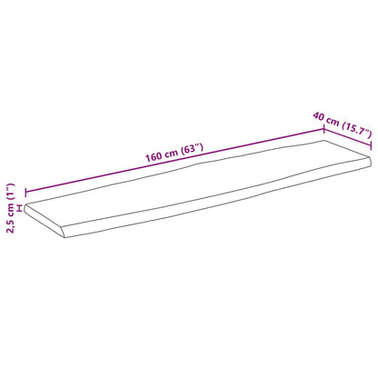 Tampo de mesa c/borda viva 160x40x2,5cm mangueira áspera maciça