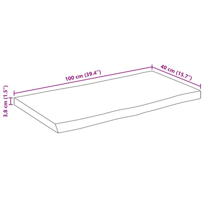 Tampo de mesa c/borda viva 100x40x3,8cm mangueira áspera maciça