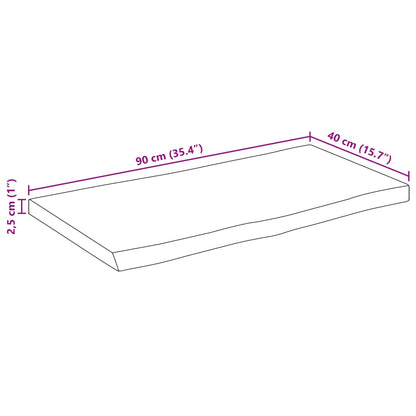 Tampo de mesa c/ borda viva 90x40x2,5 cm mangueira maciça