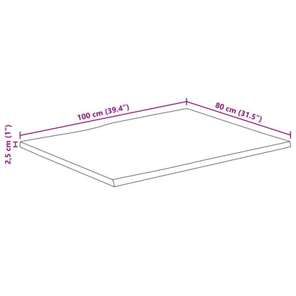 Tampo de mesa c/ borda viva 100x80x2,5 cm mangueira maciça