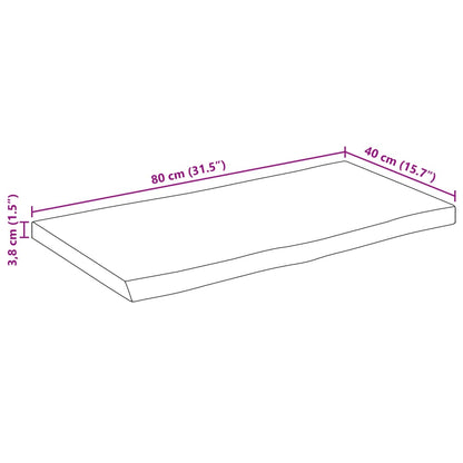 Tampo de mesa c/ borda viva 80x40x3,8 cm mangueira maciça