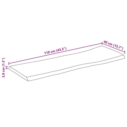 Tampo de mesa c/ borda viva 110x40x3,8 cm mangueira maciça