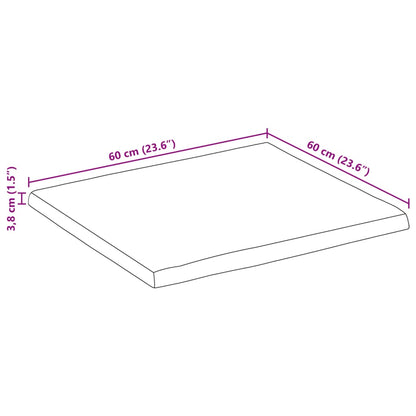 Tampo de mesa c/ borda viva 60x60x3,8 cm mangueira maciça