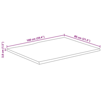 Tampo de mesa c/ borda viva 100x80x3,8 cm mangueira maciça