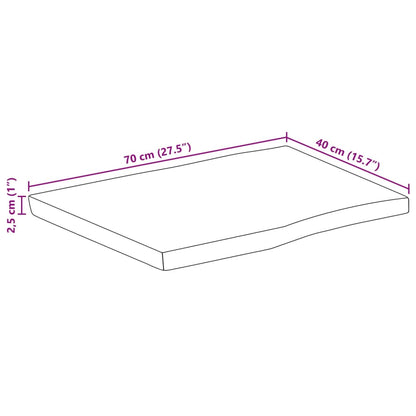 Tampo de mesa c/ borda viva 70x40x2,5 cm mangueira maciça