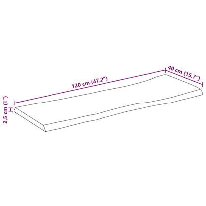 Tampo de mesa c/ borda viva 120x40x2,5 cm mangueira maciça