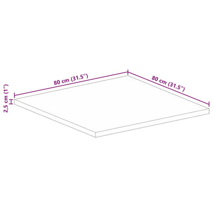 Tampo de mesa quadrado 80x80x2,5 cm madeira de acácia maciça