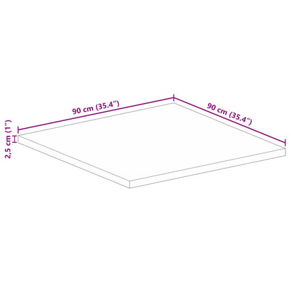 Tampo de mesa quadrado 90x90x2,5 cm madeira de acácia maciça