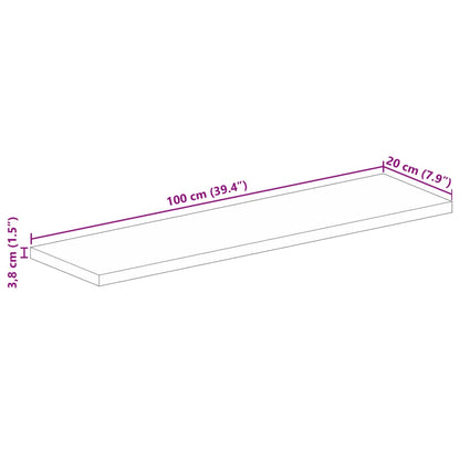 Tampo de mesa retangular 100x20x3,8 cm madeira de acácia maciça