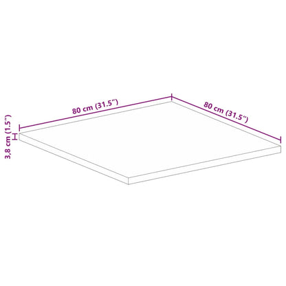 Tampo de mesa quadrado 80x80x3,8 cm madeira de acácia maciça