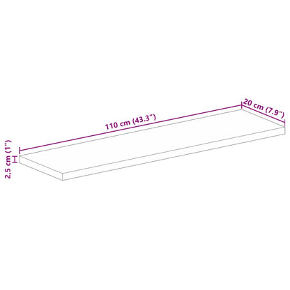 Tampo de mesa retangular 110x20x2,5cm madeira recuperada maciça