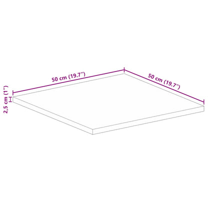 Tampo de mesa quadrado 50x50x2,5 cm madeira recuperada maciça