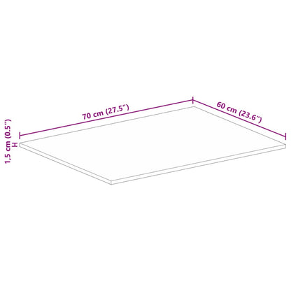 Tampo de mesa retangular 70x60x1,5 cm madeira recuperada maciça