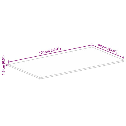 Tampo de mesa retangular 100x60x1,5cm madeira recuperada maciça