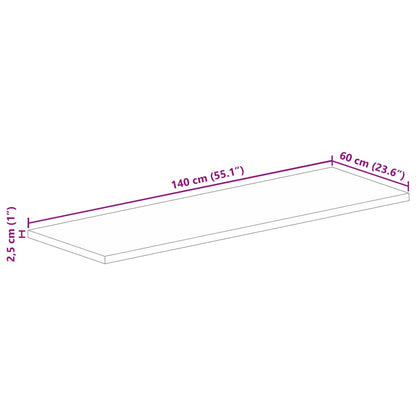 Tampo de mesa retangular 140x60x2,5cm madeira recuperada maciça