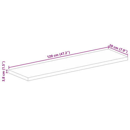 Tampo de mesa retangular 120x20x3,8cm madeira recuperada maciça