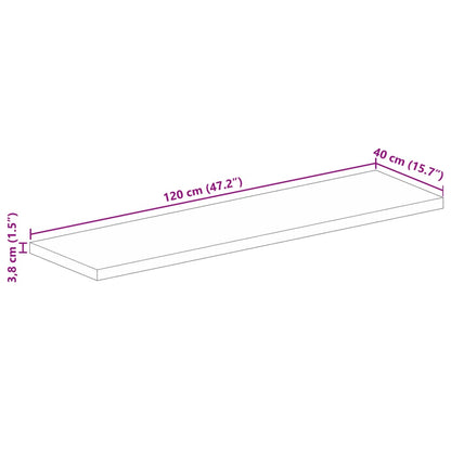 Tampo de mesa retangular 120x40x3,8cm madeira recuperada maciça