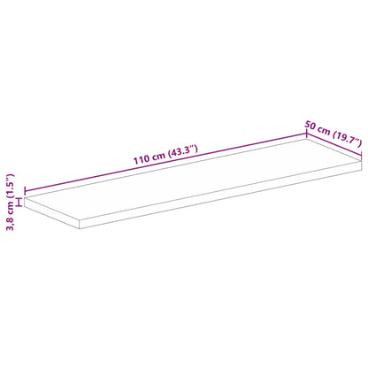 Tampo de mesa retangular 110x50x3,8cm madeira recuperada maciça