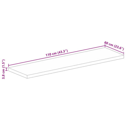 Tampo de mesa retangular 110x60x3,8cm madeira recuperada maciça