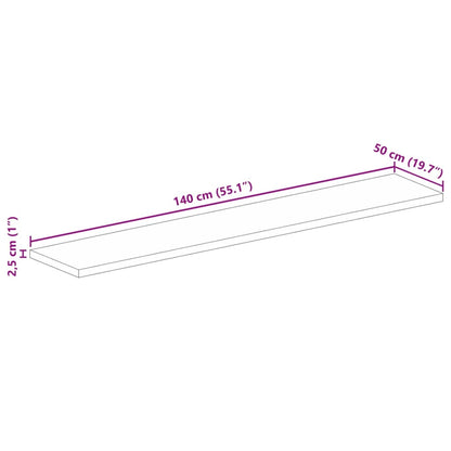 Tampo de mesa retangular 140x50x2,5 cm mangueira áspera maciça