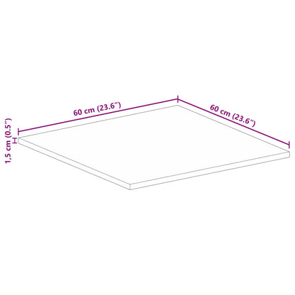 Tampo de mesa quadrado 60x60x2,5 cm mangueira áspera maciça