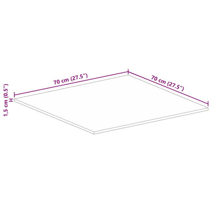 Tampo de mesa quadrado 70x70x1,5 cm mangueira áspera maciça