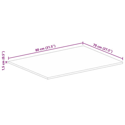 Tampo de mesa retangular 80x70x1,5 cm mangueira áspera maciça