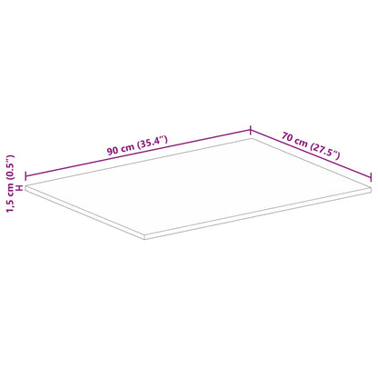 Tampo de mesa retangular 90x70x1,5 cm mangueira áspera maciça