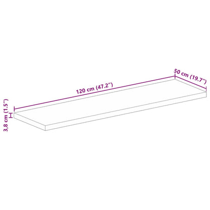 Tampo de mesa retangular 120x50x3,8 cm mangueira maciça