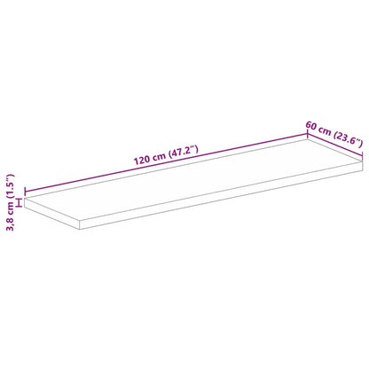 Tampo de mesa retangular 120x60x3,8 cm mangueira maciça