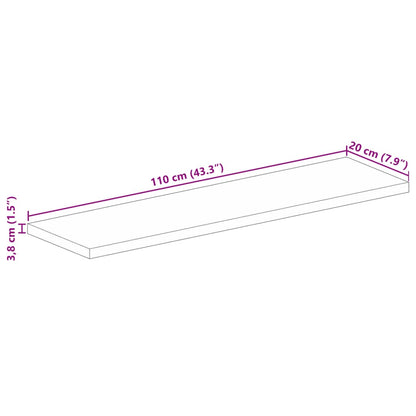 Tampo de mesa retangular 110x20x3,8 cm mangueira maciça