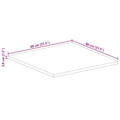 Tampo de mesa quadrado 80x80x3,8 cm mangueira maciça