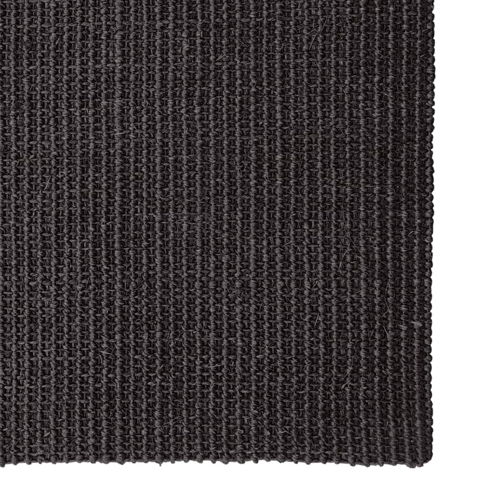 Tapete de sisal para poste arranhador 66x150 cm preto