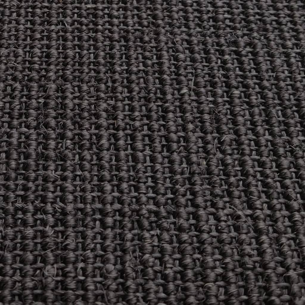 Tapete de sisal para poste arranhador 66x150 cm preto