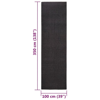 Tapete de sisal para poste arranhador 100x350 cm preto