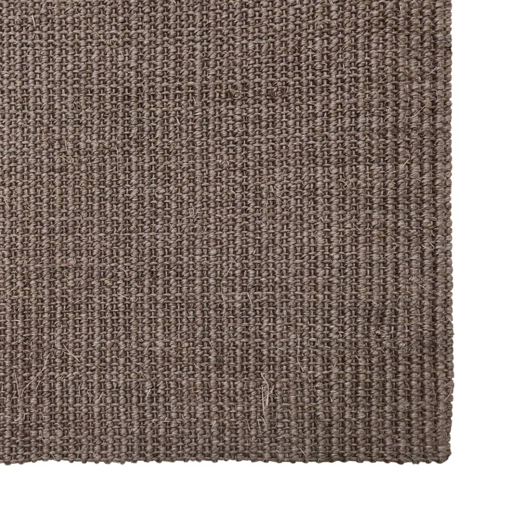 Tapete de sisal para poste arranhador 80x150 cm castanho