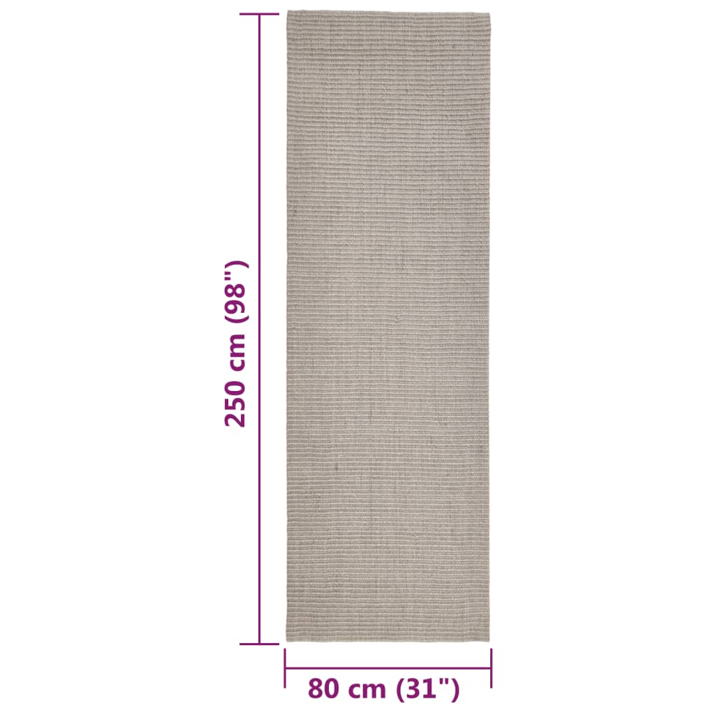 Tapete de sisal para poste arranhador 80x250 cm cor areia