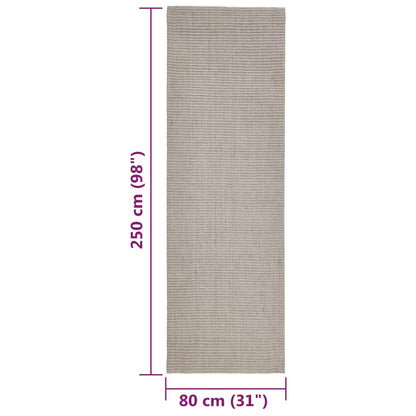 Tapete de sisal para poste arranhador 80x250 cm cor areia