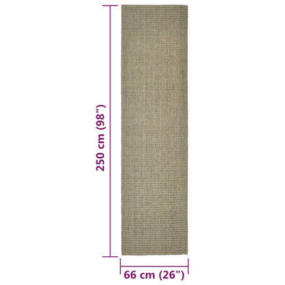 Tapete de sisal p/ poste arranhador 66x250 cm cinza-acastanhado