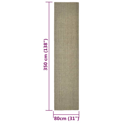 Tapete de sisal p/ poste arranhador 80x350 cm cinza-acastanhado