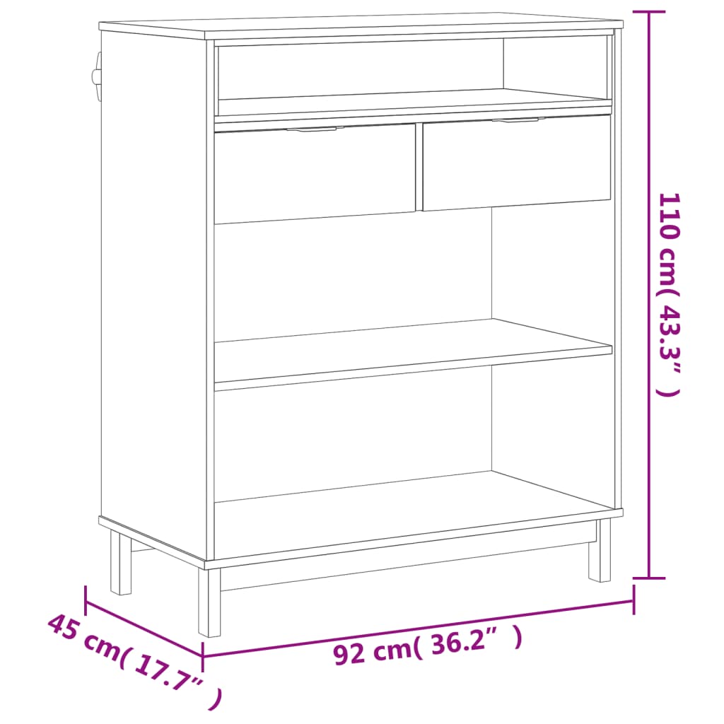 Mesa de bar FLAM 92x45x110 cm madeira de pinho maciça