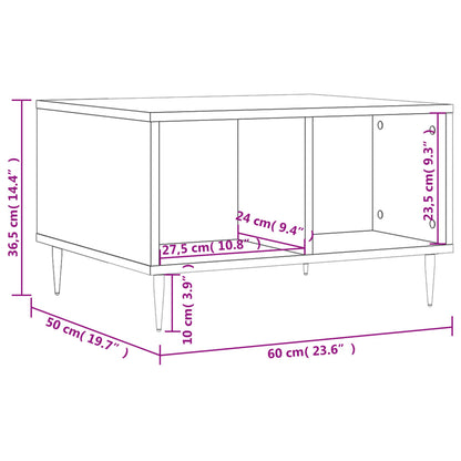 Mesa de centro 60x50x36,5 cm derivados madeira branco brilhante