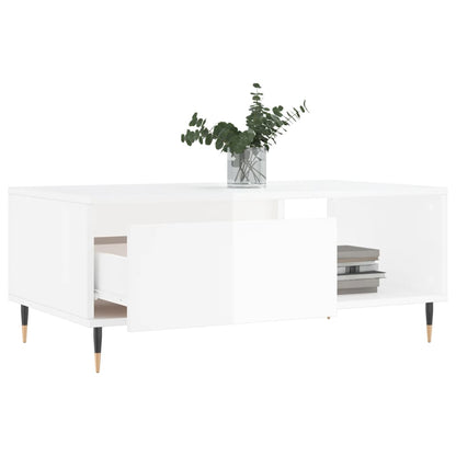 Mesa de centro 90x50x36,5 cm derivados madeira branco brilhante