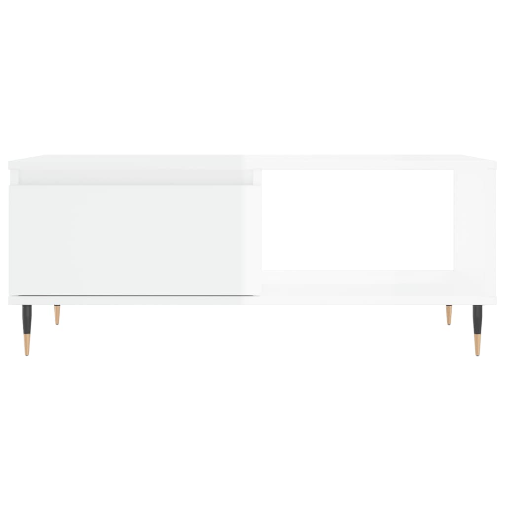 Mesa de centro 90x50x36,5 cm derivados madeira branco brilhante